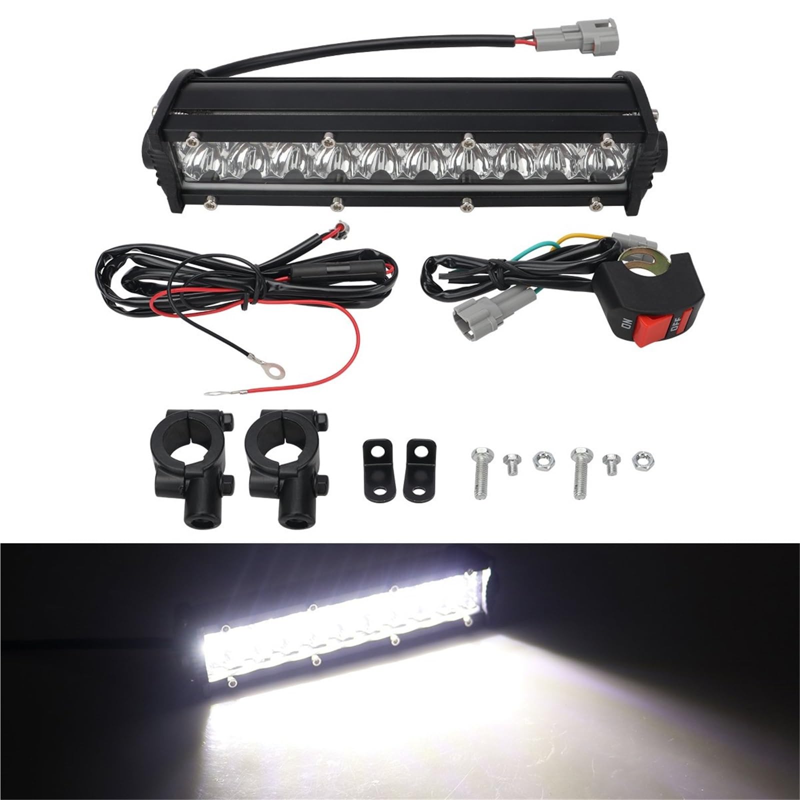 LED Fendinebbia Barra Luminosa LED Faro Barra Luminosa LED 60 W Con Kit Interruttore Per La Maggior Parte Dei Manubri 7/8" Giallo Bianco Faro Moto