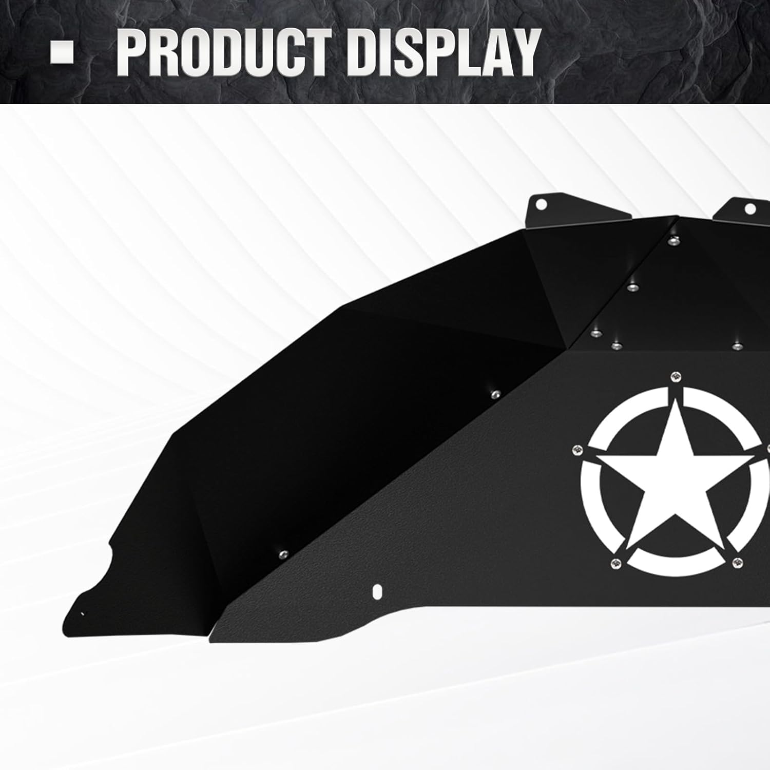 Rear Inner Fender Liners Compatible with 2007-2018 Jeep Wrangler JK & JKU Unlimited Sport Sahara Rubicon, Bolt-on Style Mud Guards Black Steel Wheel Well Cover Fenders Flares (2/4 Doors)