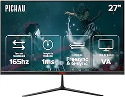 Monitor Gamer Pichau Athen V3 Ultra | 27 Pol | VA | QHD | 1ms | 165Hz | FreeSync | HDMI/DP | PG-ATH27V3U-BL02