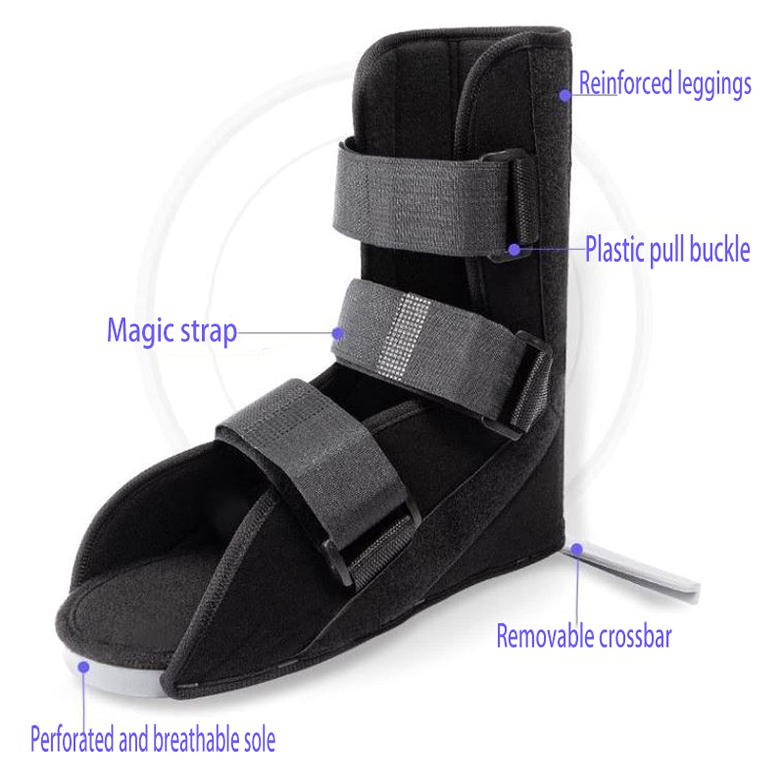 Bota ortopédica para fracturas, fijación de la articulación del Tobillo y el pie, Tobillera Transpirable, fácil de Caminar para recuperación posoperatoria de esguince de Tobillo Roto