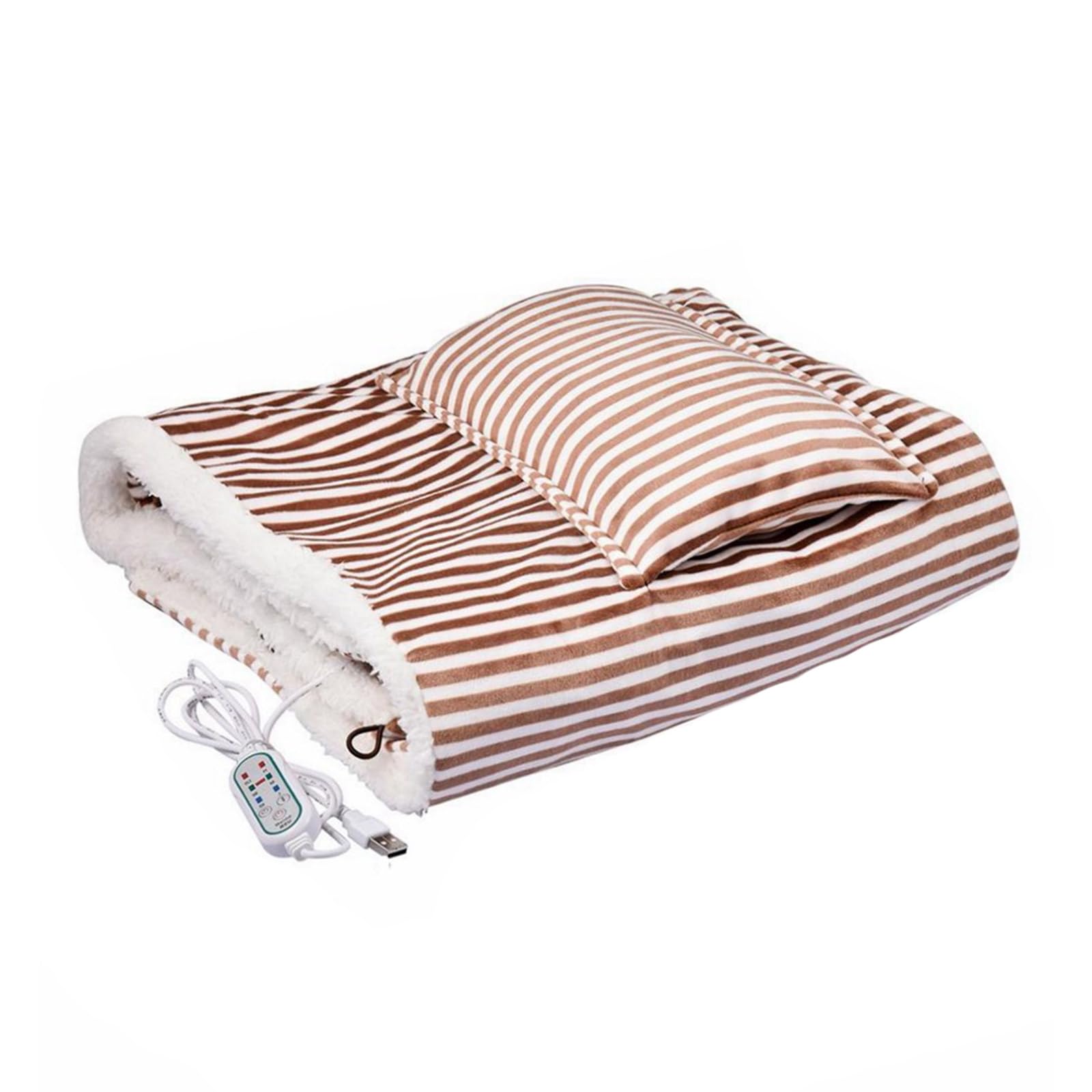 Msioytog USB Heated Shawl Throw 3 Speed Temperature Control Auto Shutoff Heating Blanket for Various Environment Flannel Electric Blanket