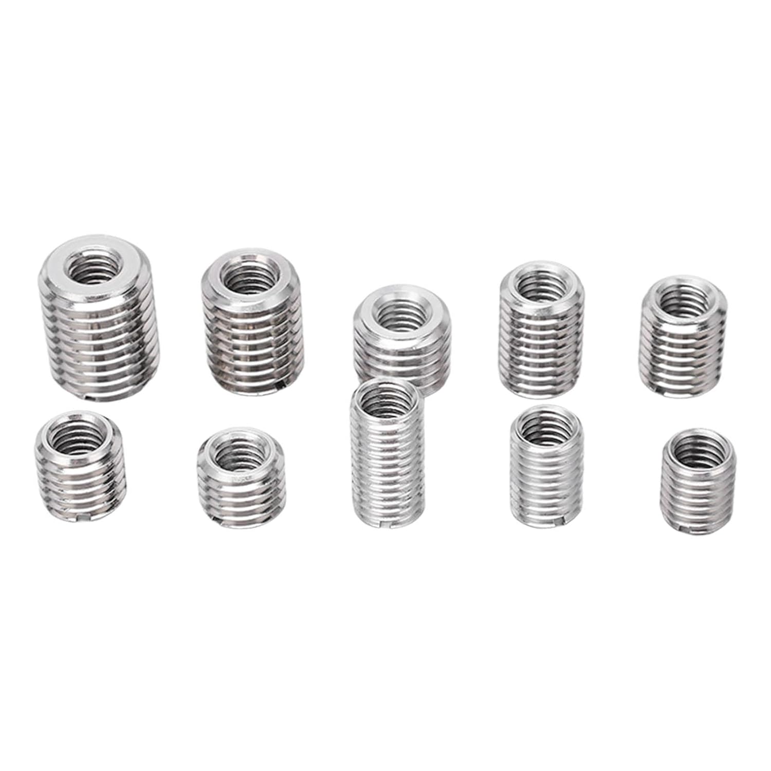 33 PCS Threaded Insert Assortment Kit, Thread Reducer Nut Repair Sleeves, Stainless Steel Fastener Assortment, M8x1.25 Threaded Insert Assortment Kit