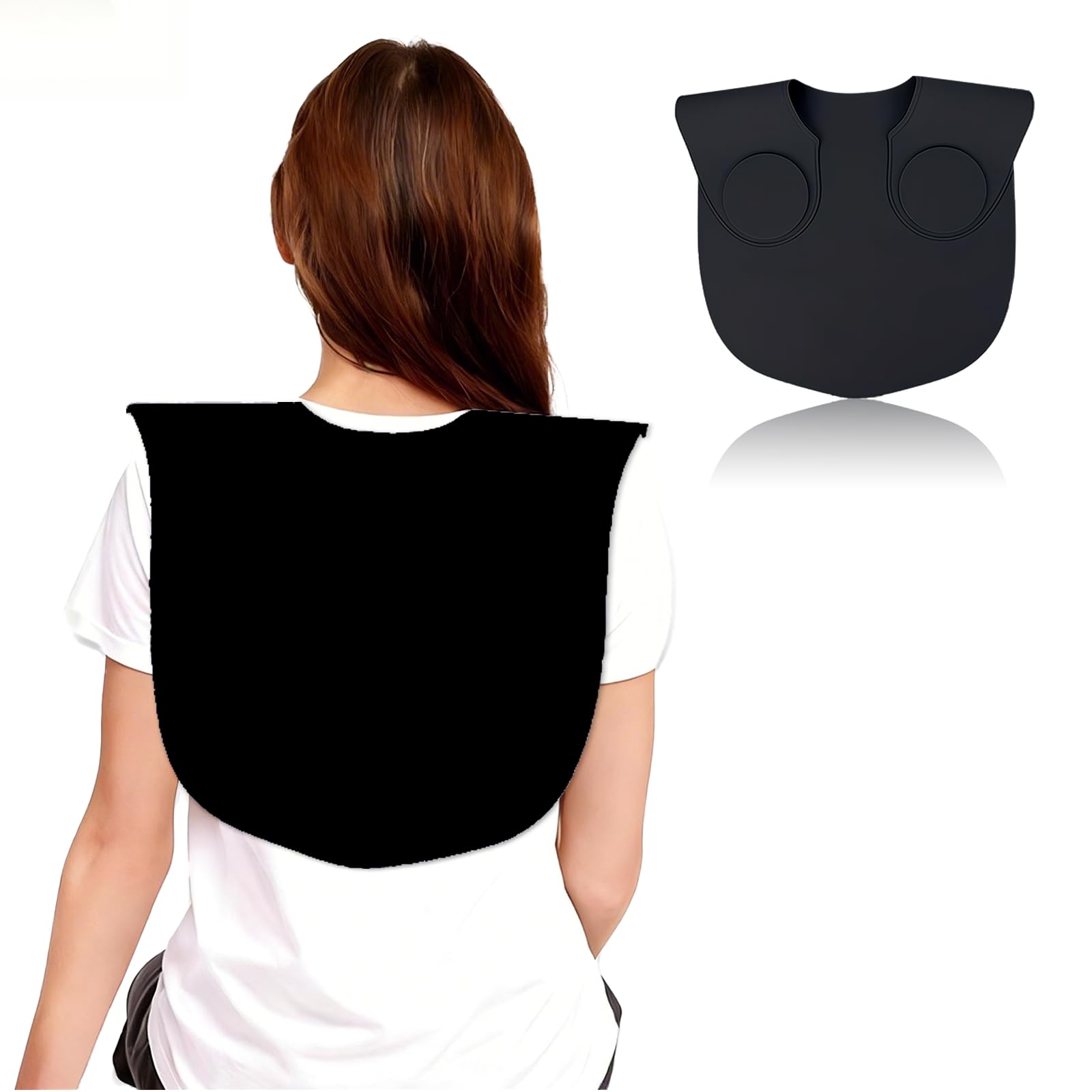 Silicone Hair Cutting Collar, Salon Hair Cutting Collar Cape Stylist Color Capes Guide Tools-black for Hair Cut (Black Long)-image-9