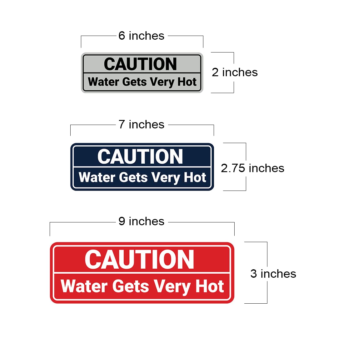Standard Caution Water Gets Very Hot Sign (Brushed Gold) - Medium 1 Pack