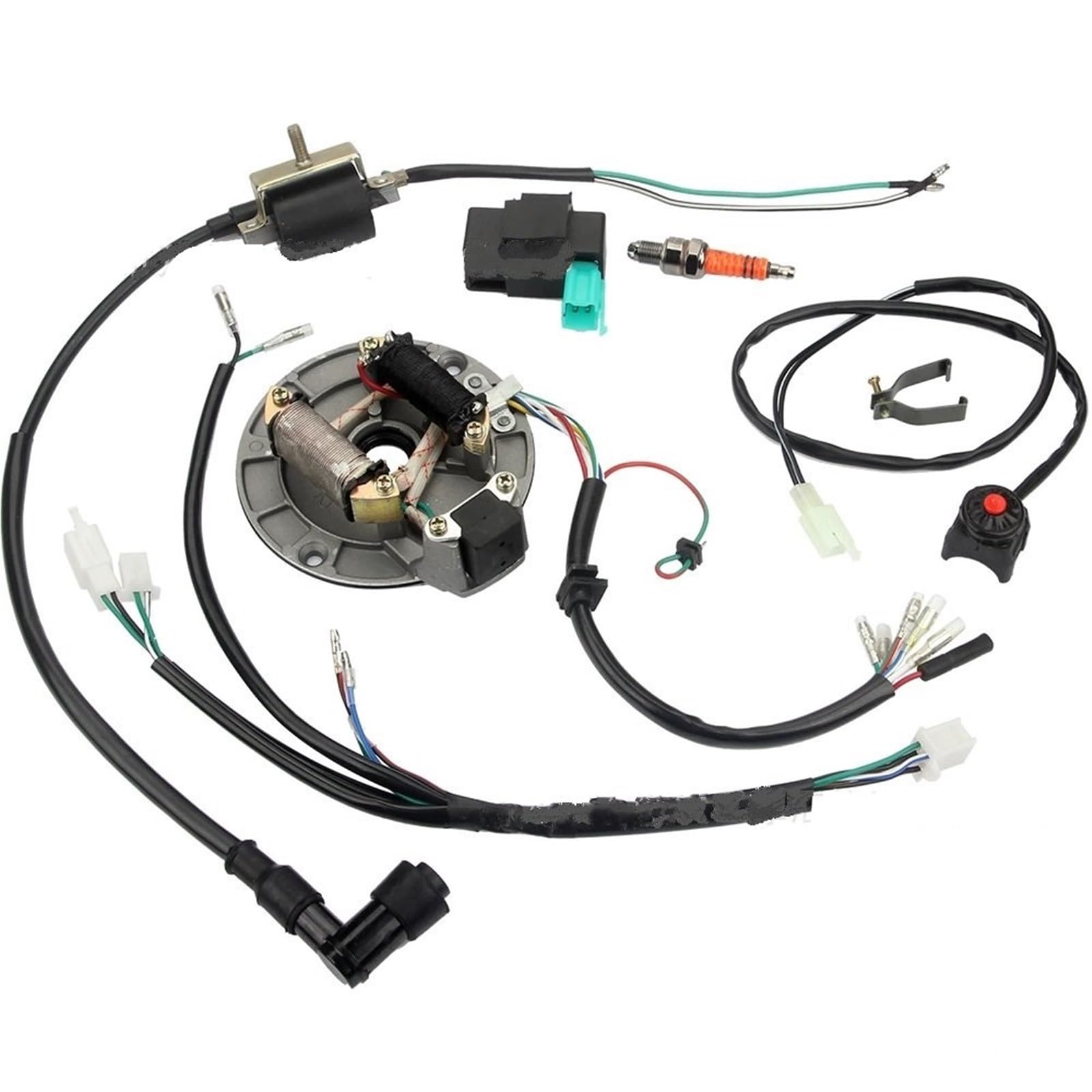 Arnés cableado completo vehículo todoterreno ATV coche de playa 50-110cc para sistema encendido bobina JH70
