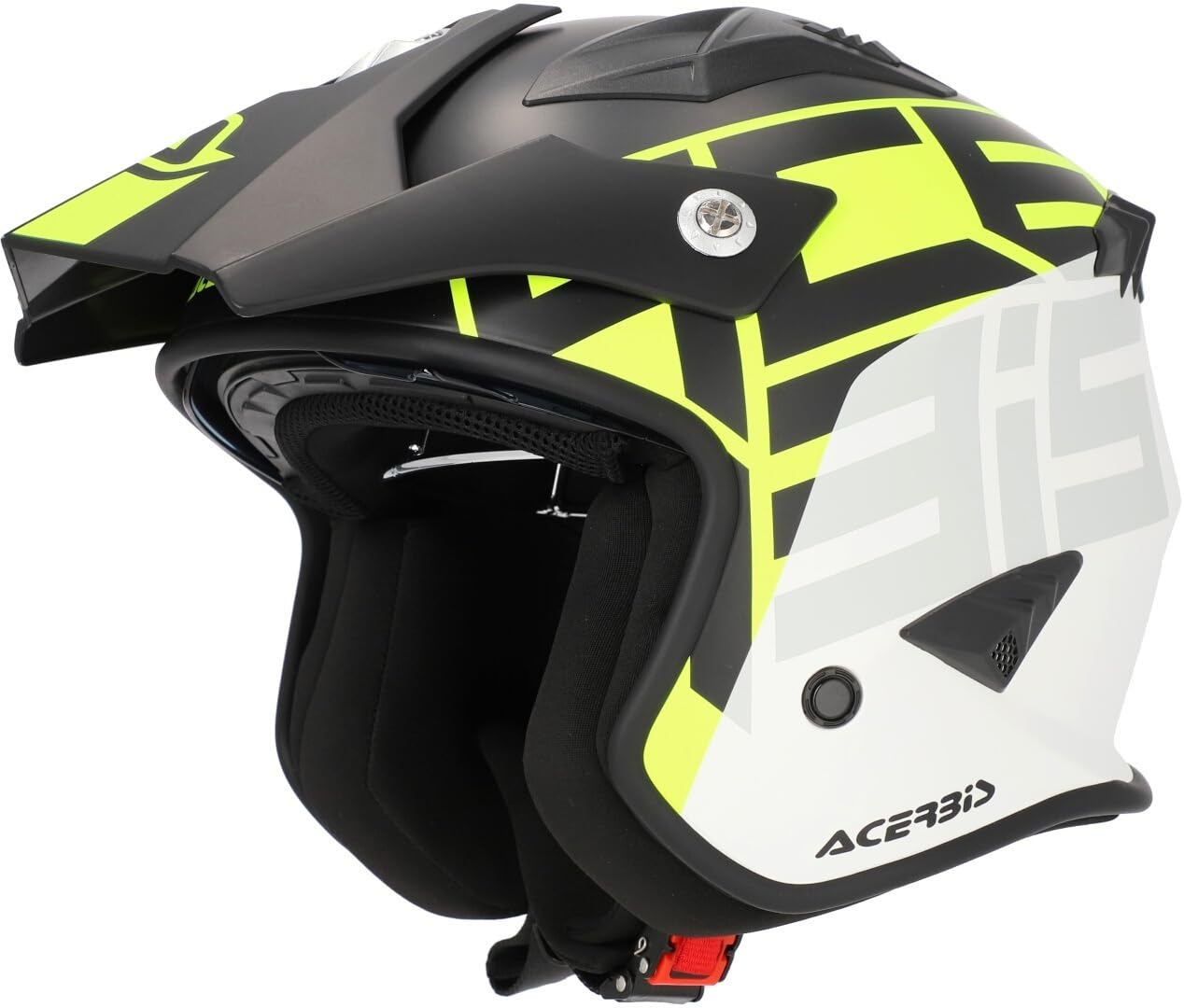 Acerbis Casco Jet Aria Graphic Negro/​Amarillo flúor XL