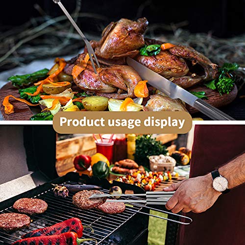 Grilling Accessories BBQ Tools Set with Thermometer 18PCS Stainless Steel Grilling Kit for Smoker, Camping, Kitchen,Complete Barbecue Accessories Kit with Portable Bag Perfect Grilling Tool Set Gift - Thumbnail 2