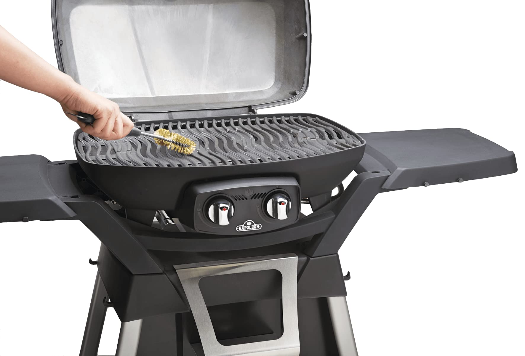 Brosse Barbecue Laiton 2 Pièces - Tête Triangulaire 3 Côtés, Manche Long 30 Cm - Nettoyage 360° Des Grilles