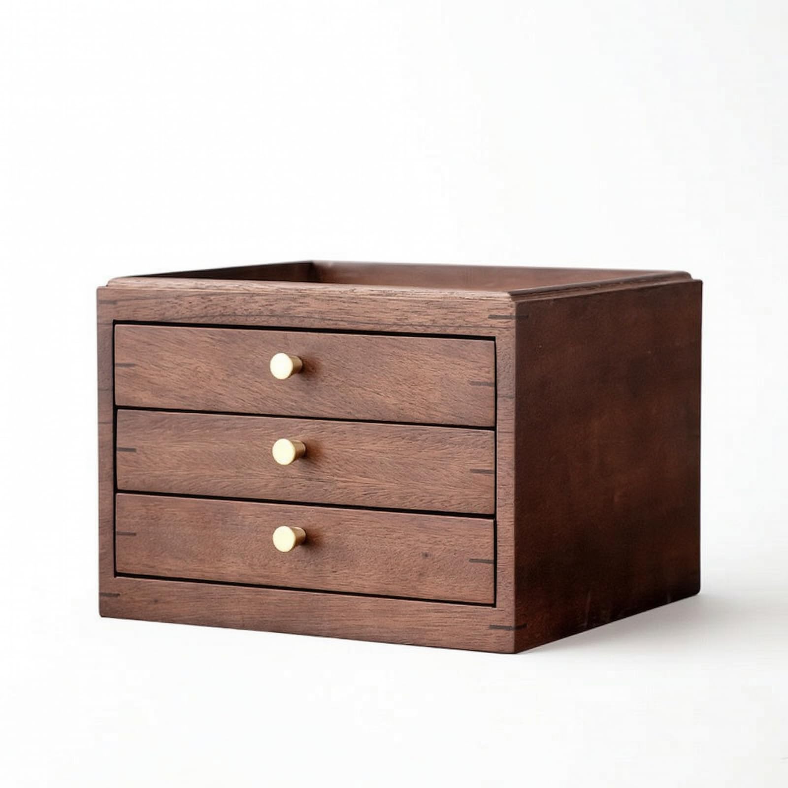 predolo Scatola Porta Tè in Legno in Legno di Frassino Elegante Scatola con Scomparti Salvaspazio Organizer da Cucina per Studio, 24cm X 23cm X 16.8cm