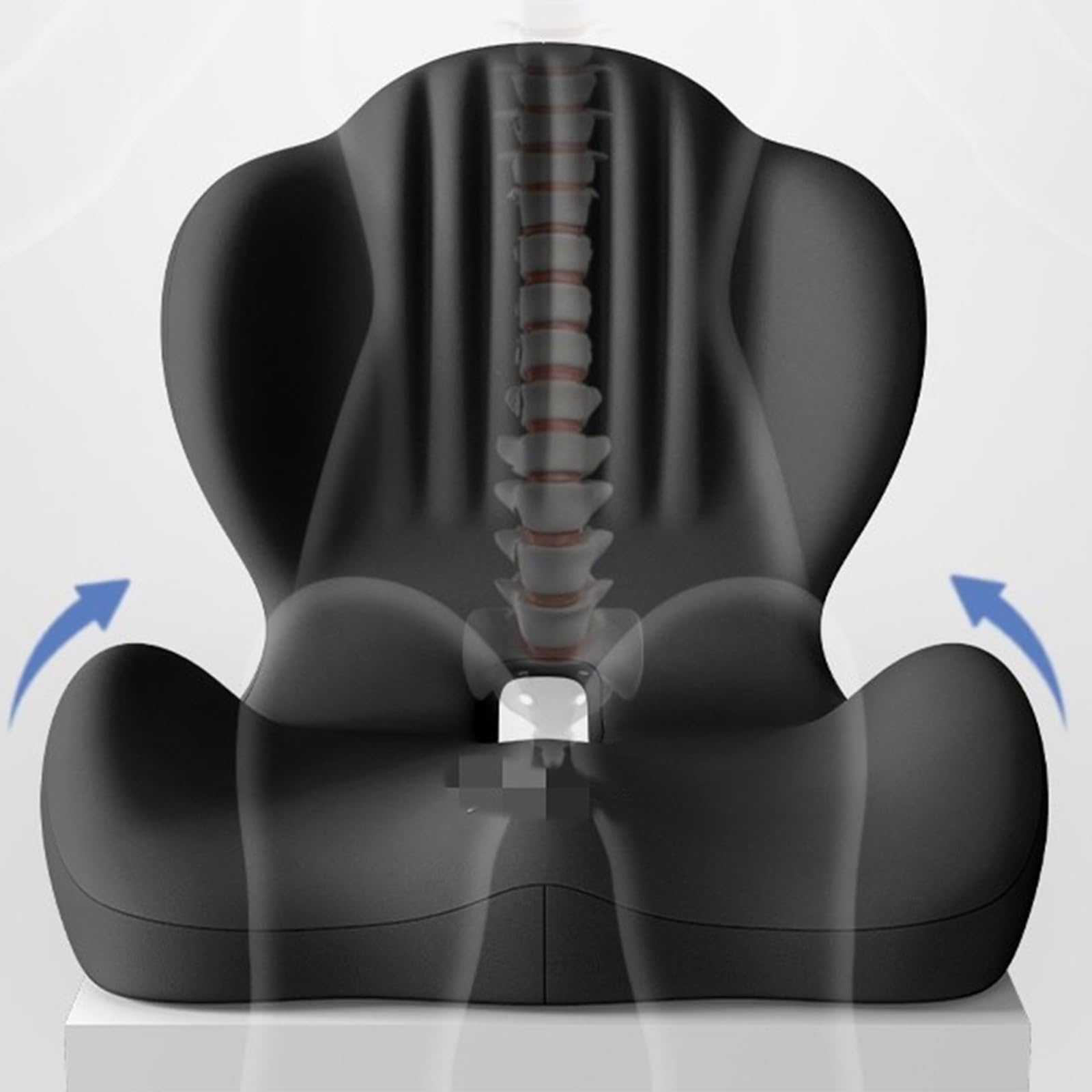 Cuscino per coccige con schienale integrato, cuscino lombare in memory foam, per sedia da scrivania, sedia ergonomica per la parte bassa della schiena