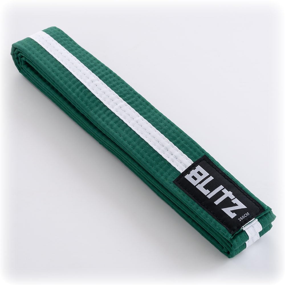 Blitz Colour Belt/White Stripe - Green/White - 280cm — image 1