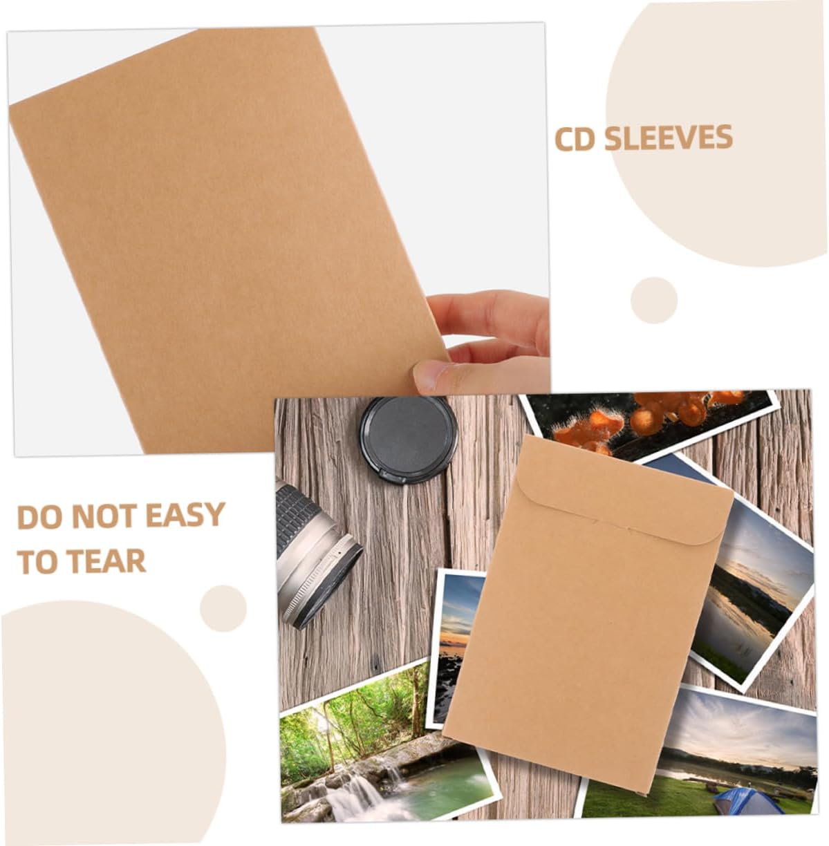 Levemolo 100pcs Paper Cd DVD Envelopes Storage Sleeves for and DVDs Protects Against Scratches Space-Saving Design for Organizing Media Discs