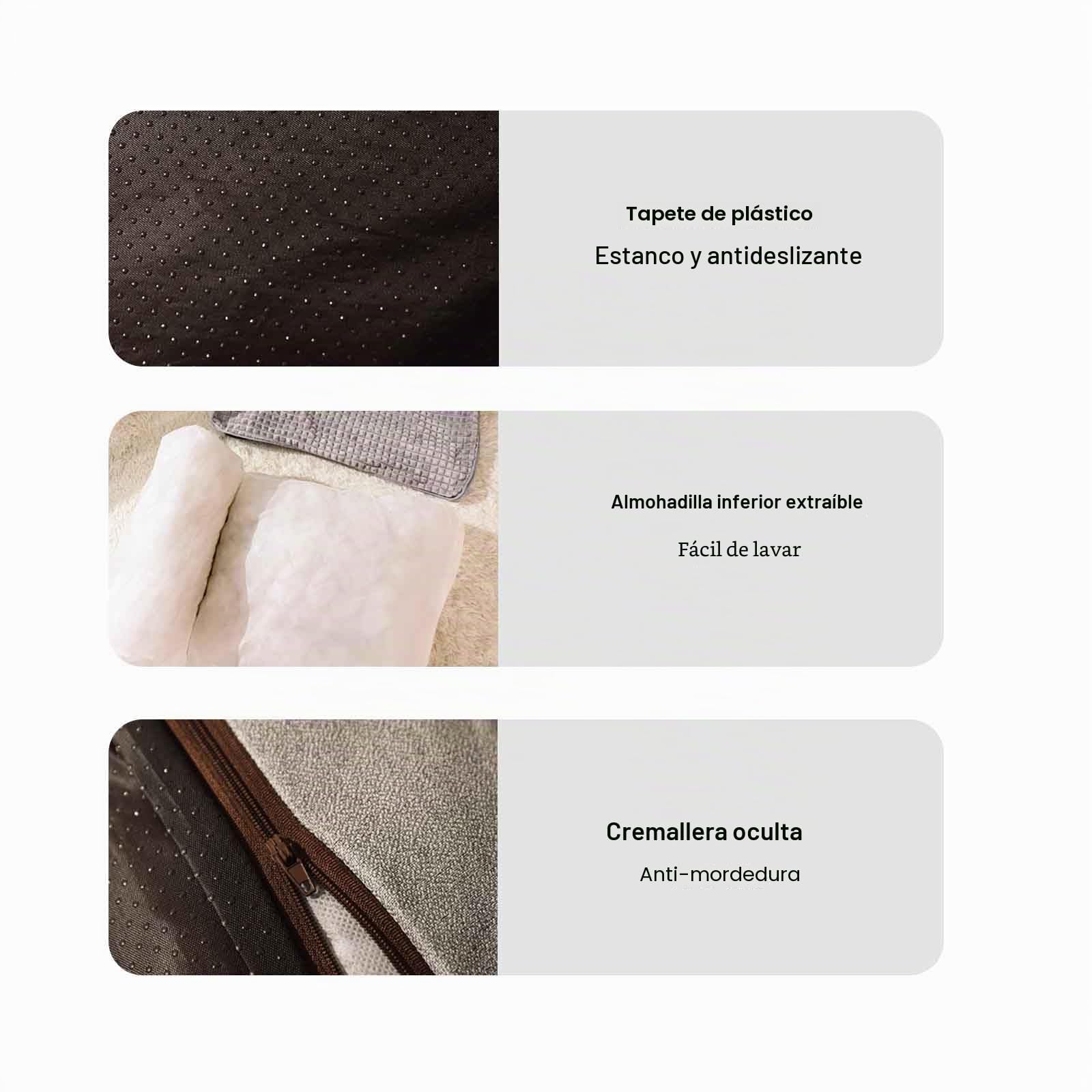 Cama Perro Grande, Sofá para Perros Acogedor y Lavable, Antideslizante, Desmontable, Bordes Elevados, Gris, XXL