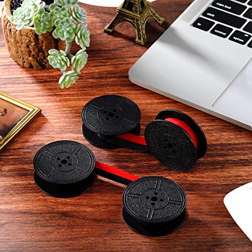 4 Pairs Universal Typewriter Ribbon Twin Spool Typewriter Ribbon Twin Spool Replacement Pack For Most Typewriter (Red, Black) #TOP6
