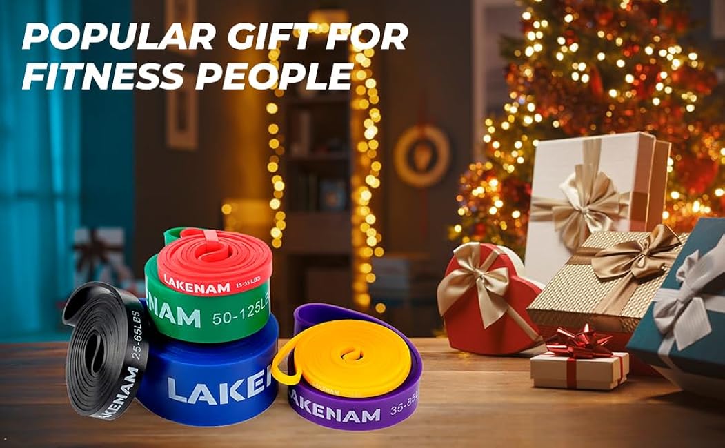 Resistance Bands Set, Exercise Workout Pull Up Assistance Bands with 6 Resistance Levels, Muscle Training Straps for Fitness, Working Out, Body Stretching, Physical Therapy, More