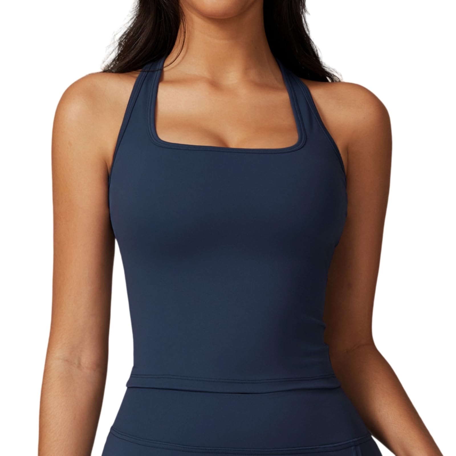 CHENSHI Sujetador Deportivo Mujer Sujetán Femenino Sexy Top Mujeres Apretado Elástico Gimnasio Chaleco Sujetáneos De Yoga Crop Ropa De-Blue-s