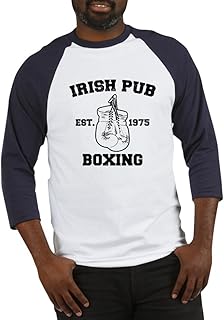 CafePress Irish Pub Boxing Baseball Jersey Cotton Baseball Jersey, 3/4 Raglan Sleeve Shirt Blue/White