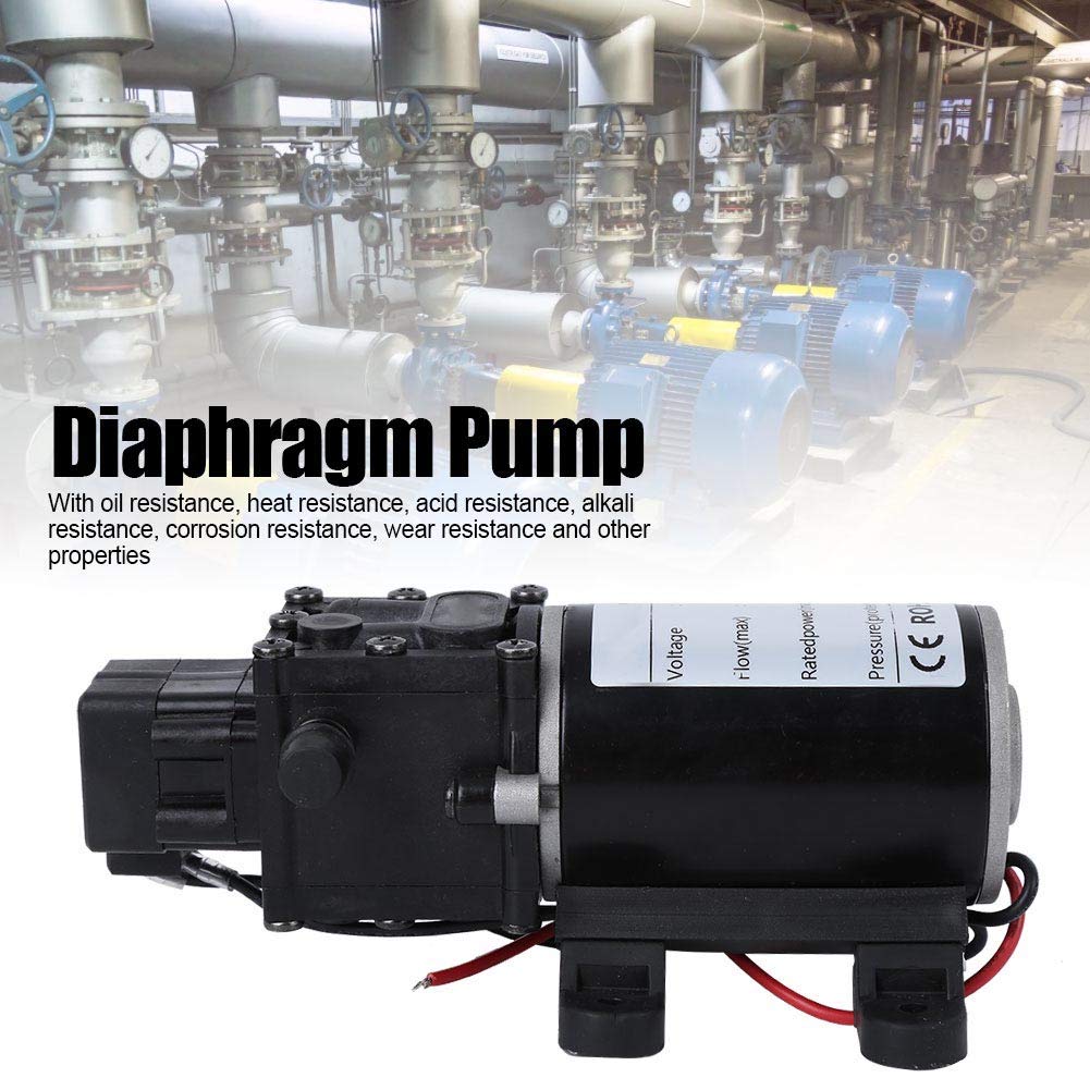 Hyuduo Pompe à Diaphragme Intelligente 120W DC12/18V, Pompe à Eau Auto-amorçante 7L/min avec Poignée, Surpression 10mm, Entrée/Sortie Tube Droit – Pompe à Eau pour Système d'Arrosage et Circulation
