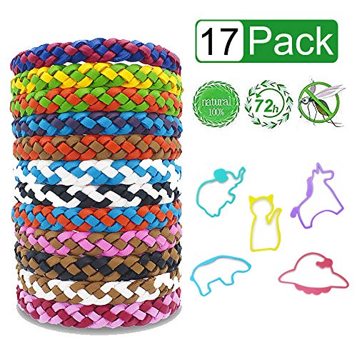 LATTCURE 12 pulseras antimosquitos, 100% natural, antiinsectos, pulseras para niños, adultos, exteriores e interiores