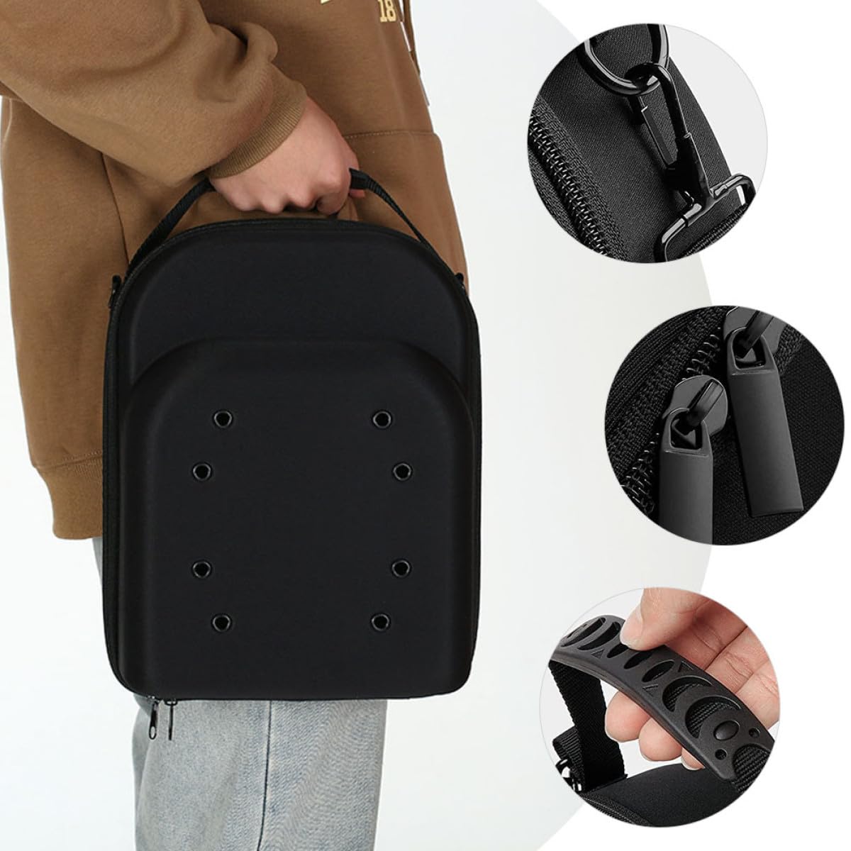 Ipetboom Estuche de Viaje para Gorras de Béisbol Rígido EVA Organizador Portátil Tamaño 33X26X14 CM Bolsa Protectora para Transportar Sombreros Accesorio Adecuado para Viajes y