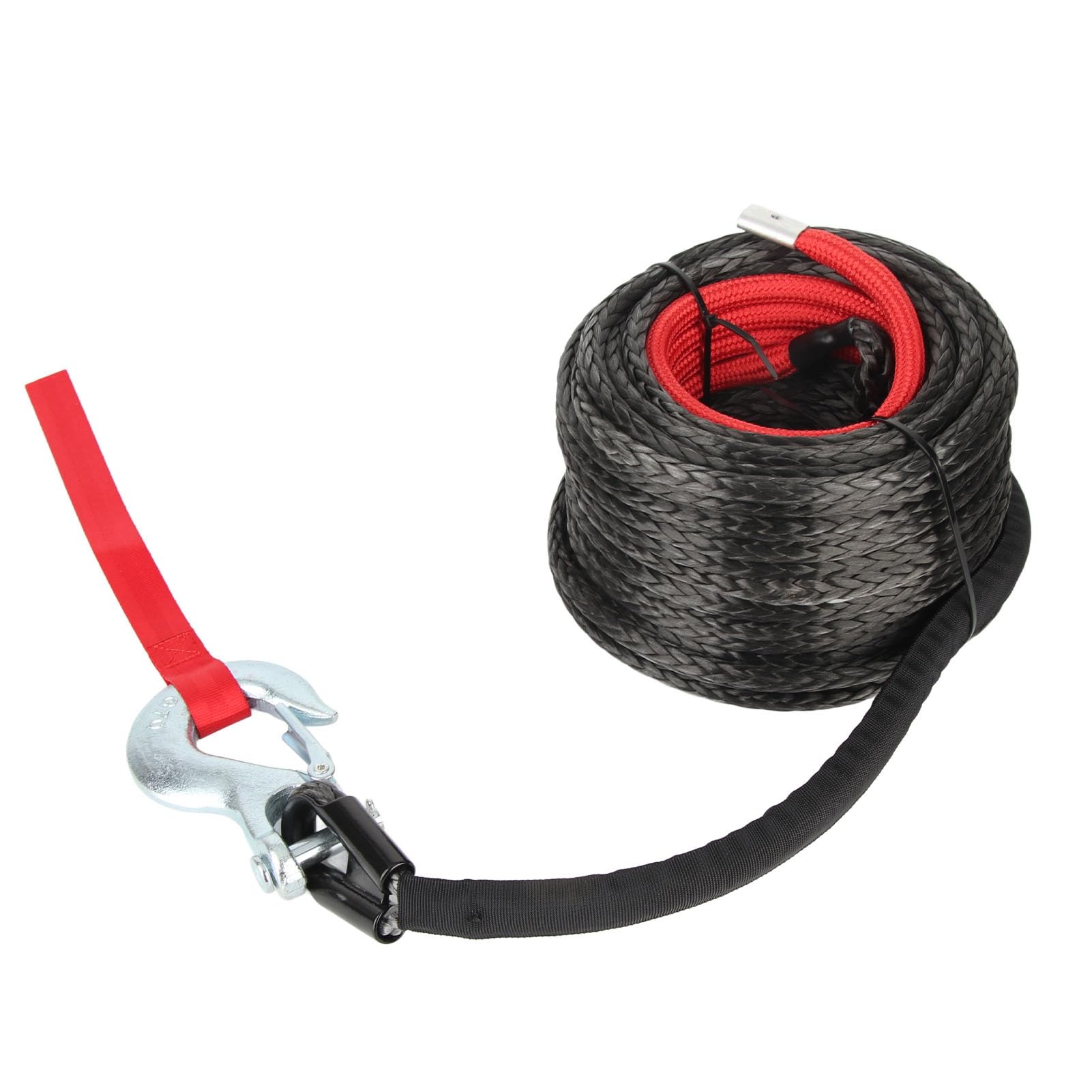 Generic Zestaw Lin Syntetycznych do Wciągarki 10 Mm X 30 M Odporny na Zużycie Hak do Liny Holowniczej Zestaw Pasków Samochodów Ciężarowych, Hak ze Stali Stopowej