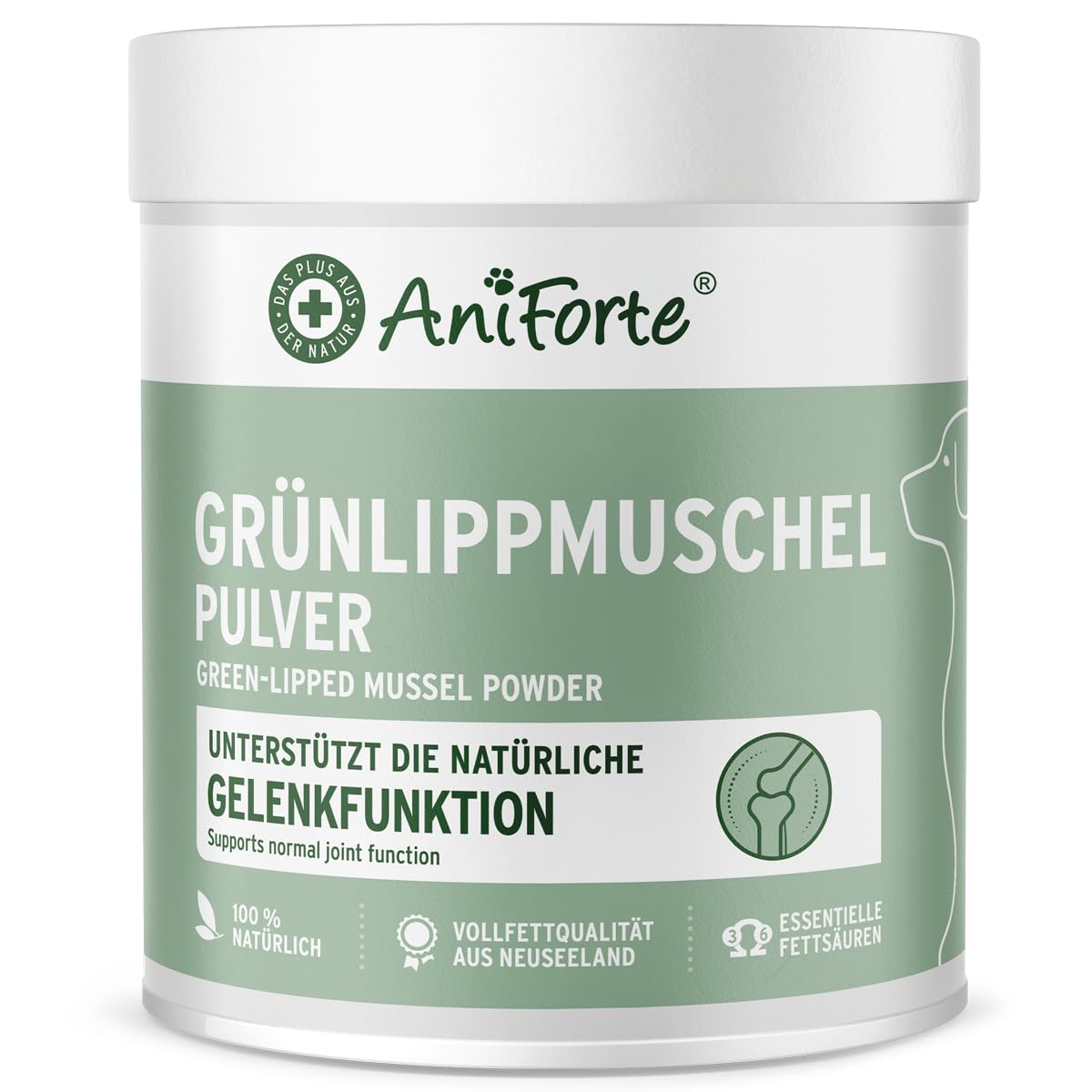 AniForte Green Lipped Mussel for Dogs and Cats 500g Powder - 100% Natural Joint Supplement with Glucosamine, Lipids, Omega-3 Fatty Acids, Minerals and Amino Acids