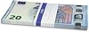 Litfax GmbH €20 Euro banknote approx. 175 x 91 mm rolled in a band pack of 75