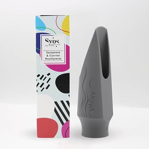 Miniatura 14 de Syos Boquilla de saxofón alto, modelo ahumado, apertura de 5 puntas, azul fantasma, mejora el sonido de tu saxo alto con esta boquilla alta fácil