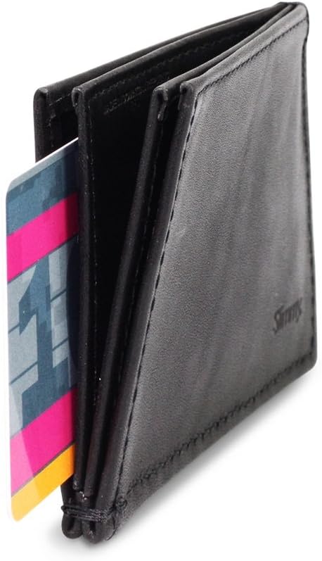 Slimmy Slim Wallet RFID Blocking for men. WARNING: Not for everyone OG3 Minimalist Wallet. 8mm Thin Front Pocket Wallet, 3 Pocket, 2 Panel Full-Grain Leather – 101 x 76mm Premium EDC Black Wallet
