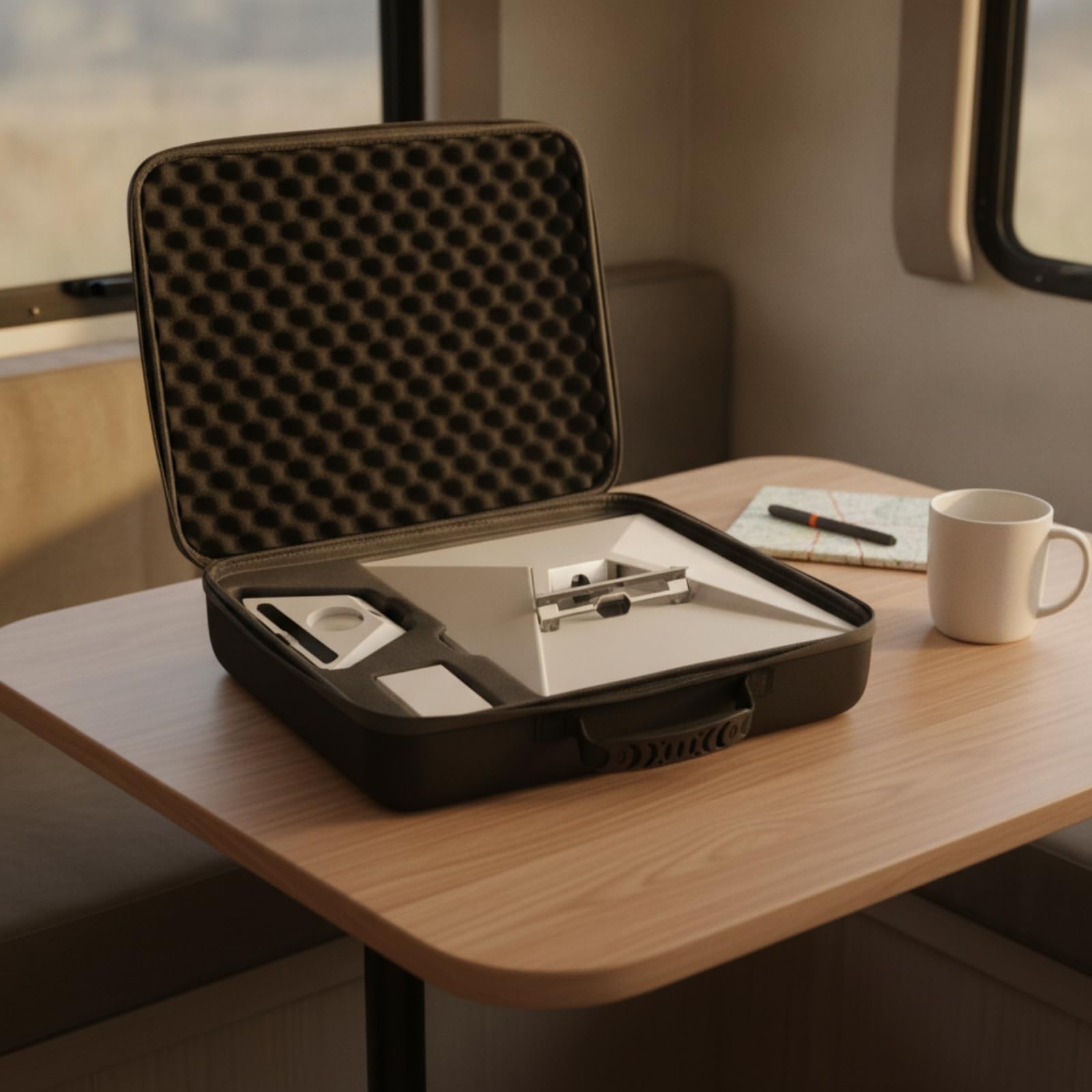 Custodia Rigida Gps Case Valigetta Protettiva Scatola Porta Dispositivo Borsa da Trasporto Astuccio Antigraffio con Rivestimento a Nido d'Ape E Doppia