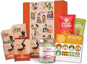 Tiggle Premium Sibling Shenanigans Rakhi Gift Box | As seen on Shark Tank India | Includes 2 Sachets of 3 Hot Chocolates and 2 Ice Chocolates | Vegan Marshmallows | Crunchy Snacks, and a DIY Rakhi