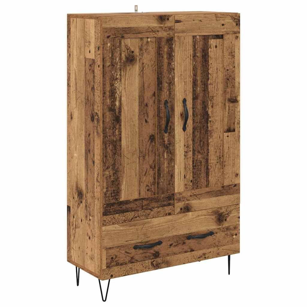 Cómoda de madera vintage con acabado artesanal para pasillo elegante