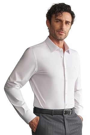 Mens Dress Shirts Slim Fit Wrinkle Free Stretch Non Iron Soft French Cuff Button Down Shirts
