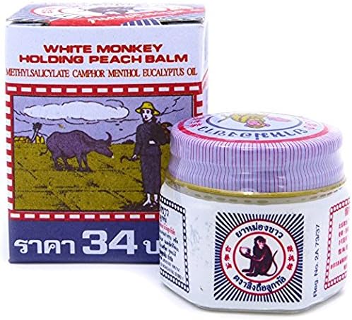3 X White Monkey Holding Peach Medicated Balm 18g Made In Thailand by White Monkey