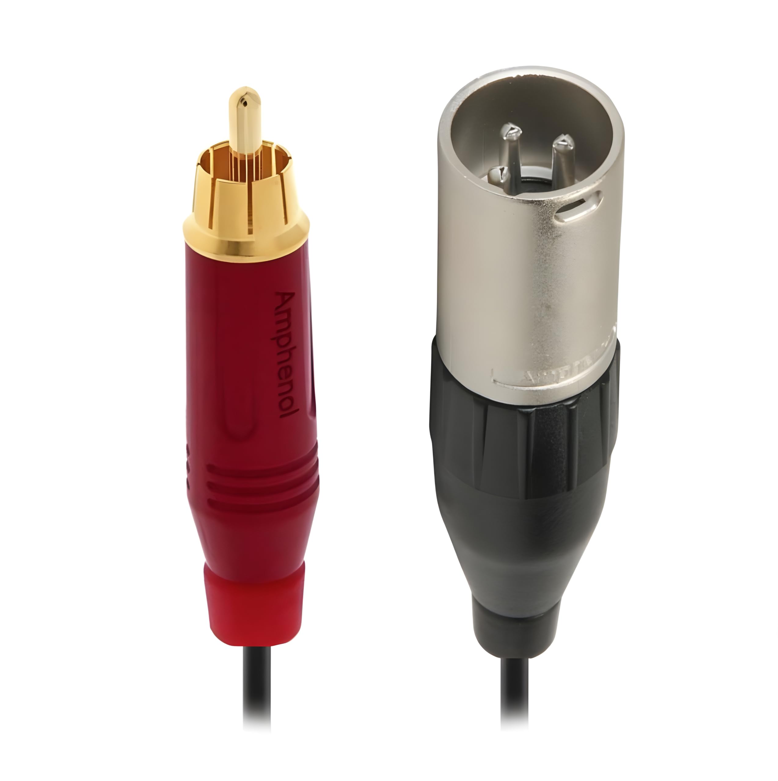 Cavo con connettori XLR maschio a AV AMPHENOL, cavo premium con striscia di tenuta, lunghezza 2 metri (confezione da 1) (rosso)