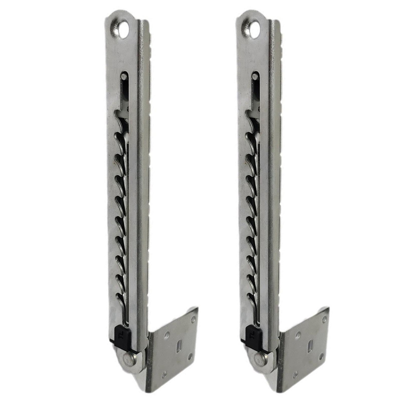 2 Pcs Adjustable Lifting Rod Hinges, 10 Gear White Zinc Lifting Bracket Hardware Angle Hinge for Massage Couch Beds Desk Lids Tables (Model D)