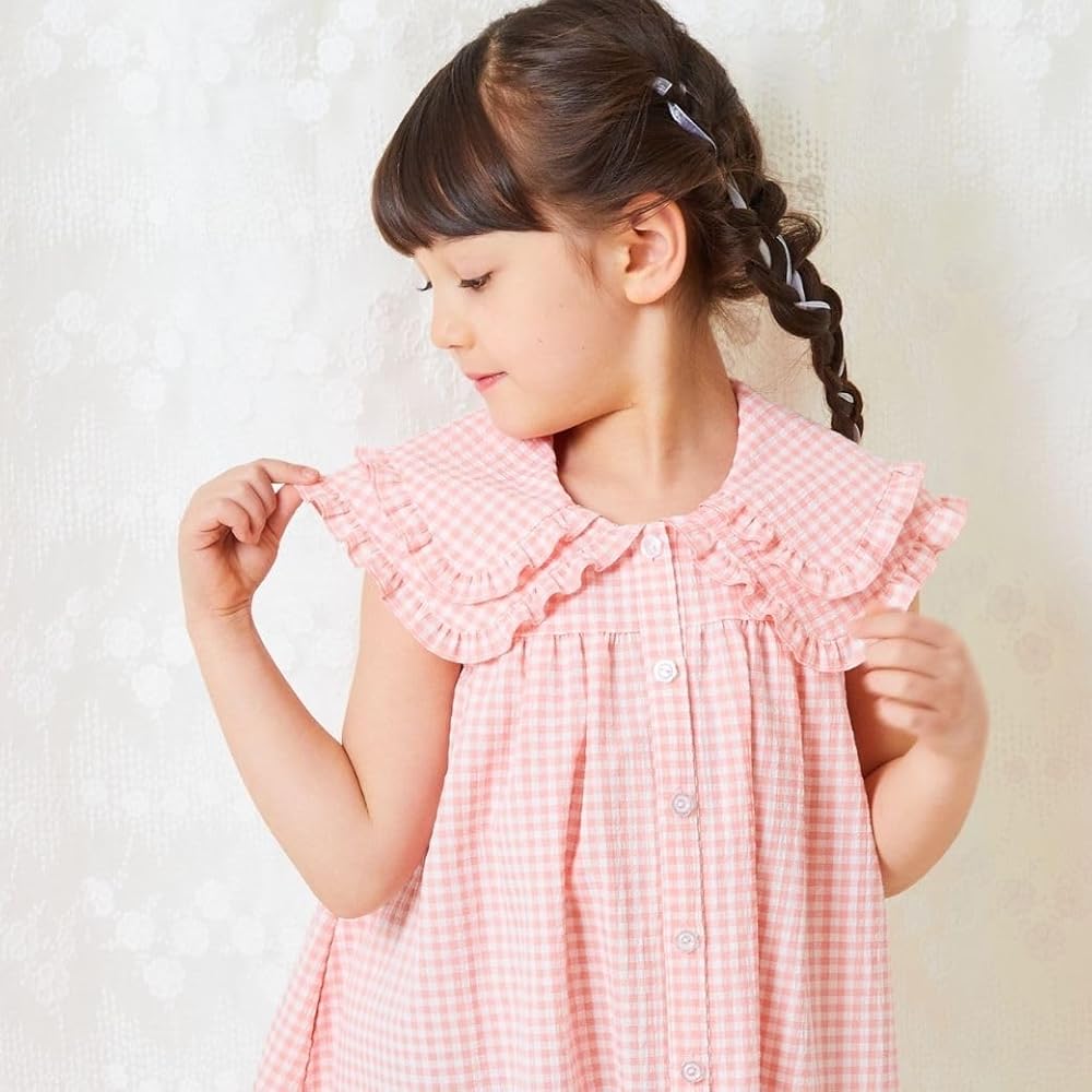Amazon | [ショパン] 子供 女の子 夏 半袖 ダブルフリルAライン