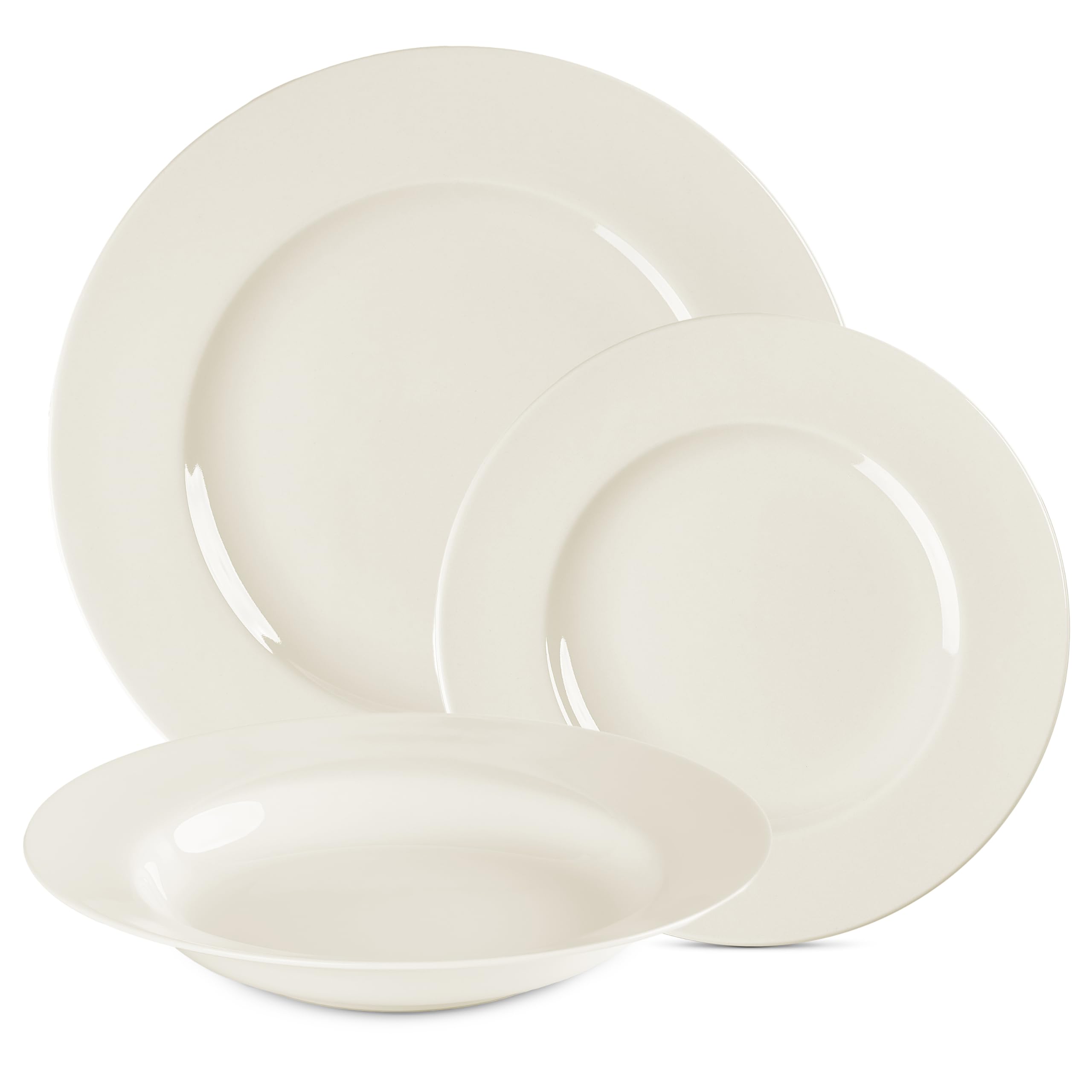 Gerlach Muza Zestaw Talerzy Obiadowych Dla 6 Osób Komplet Porcelanowych Talerzy 18 Elementów Serwis Obiadowy Talerze z Porcelany W Kolorze Kości Słoniowej