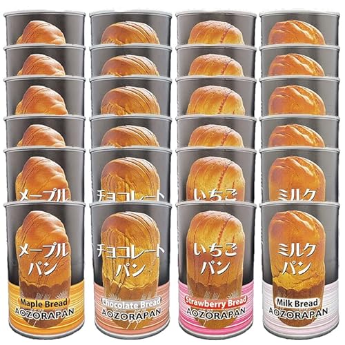青空製パン 7年保存缶詰パン 4種セット 長期保存 備蓄用 災害対策 非常食 (4種入り, 24, 缶)