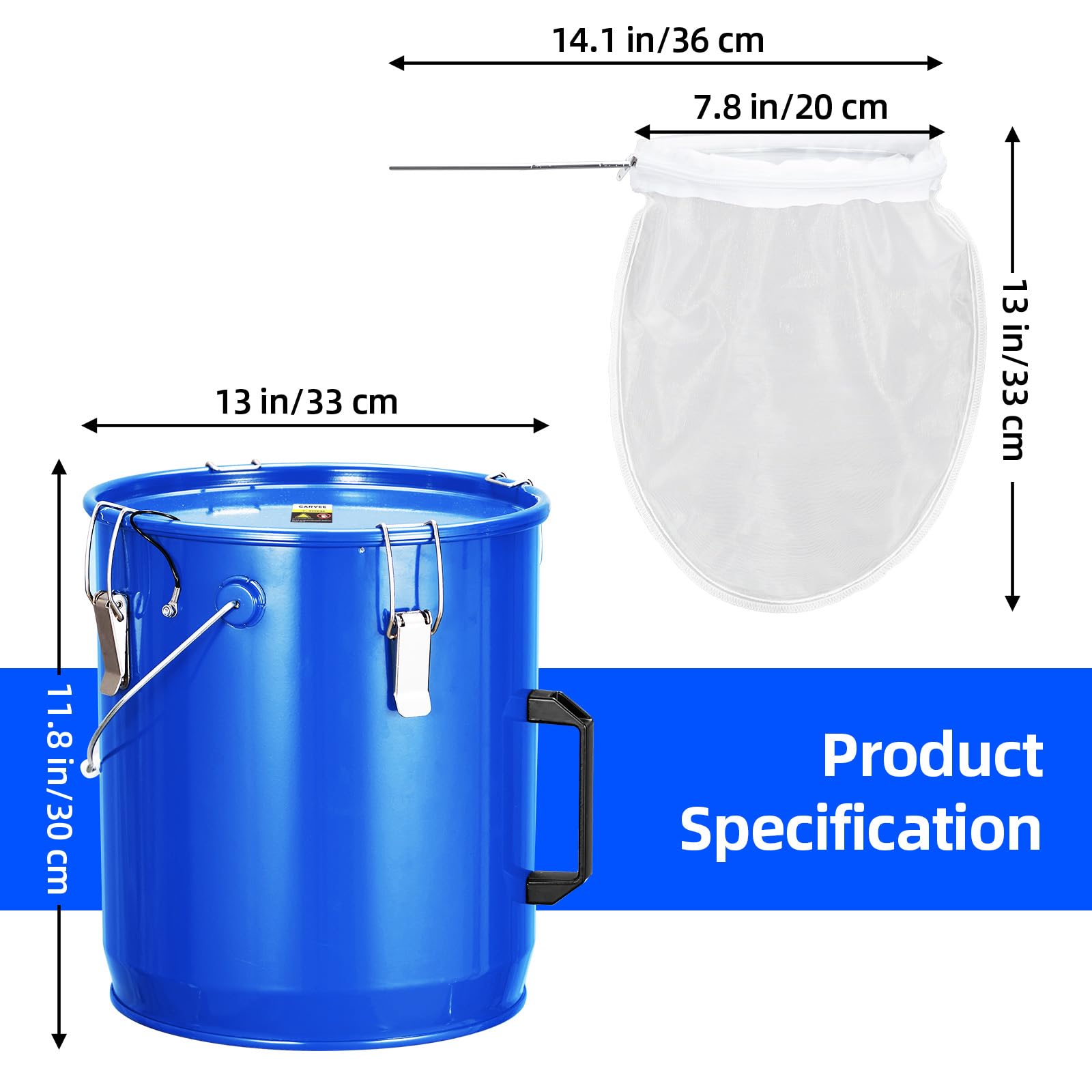 Cubo de Grasa para freidora de 6 galones, Organizador de eliminación de Aceite, contenedor de Transporte de Aceite de freidora de Acero con Revestimiento Inoxidable, Lata de Grasa con Tapa, Clips de