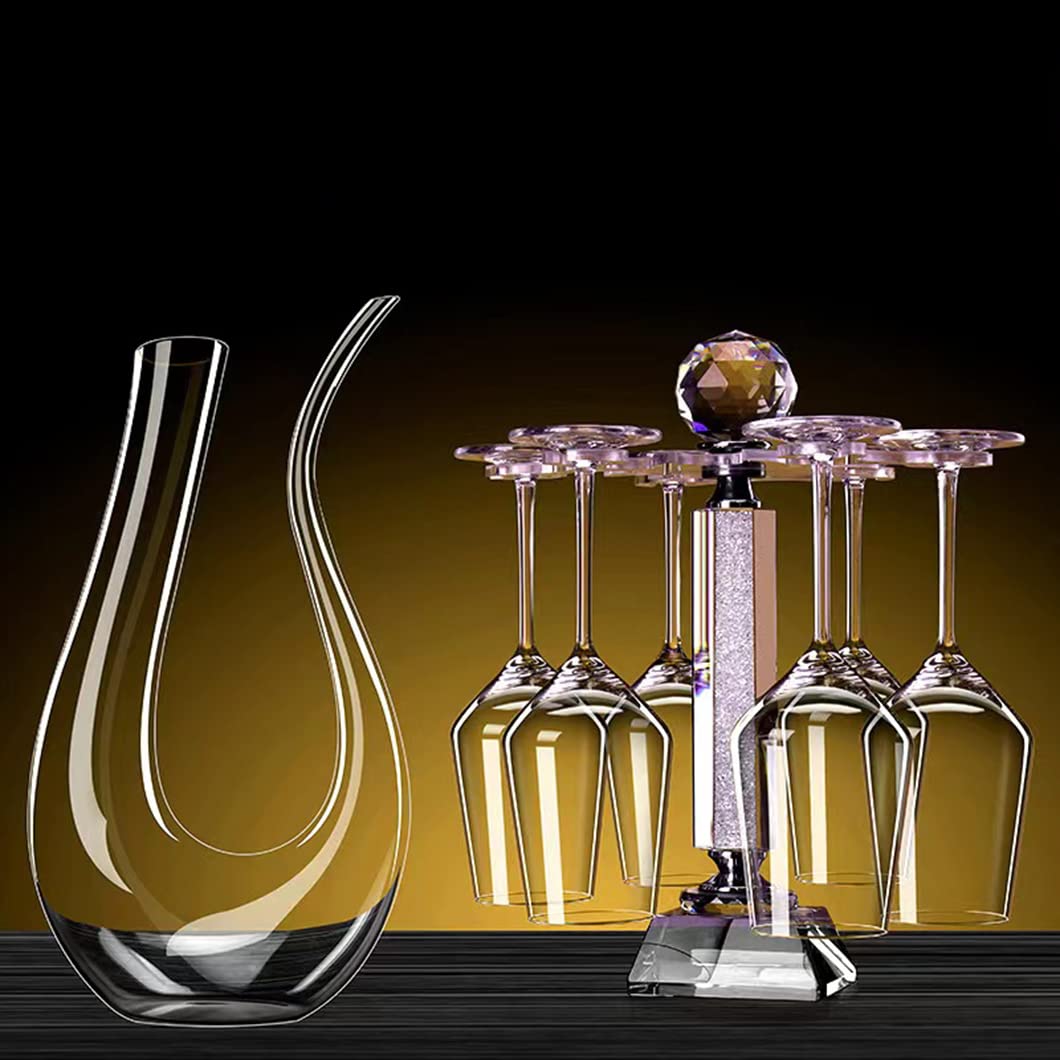 Amazon｜エレガントな卓上クリスタルガラス脚付きグラスラック/回転 8