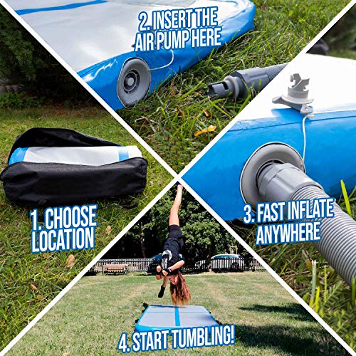 Nordic ProStore Airtrack mat 3 m - met luchtpomp, turnmat opblaasbaar, het beste voor gymnastiek, yoga, eenvoudig te… - Image 8