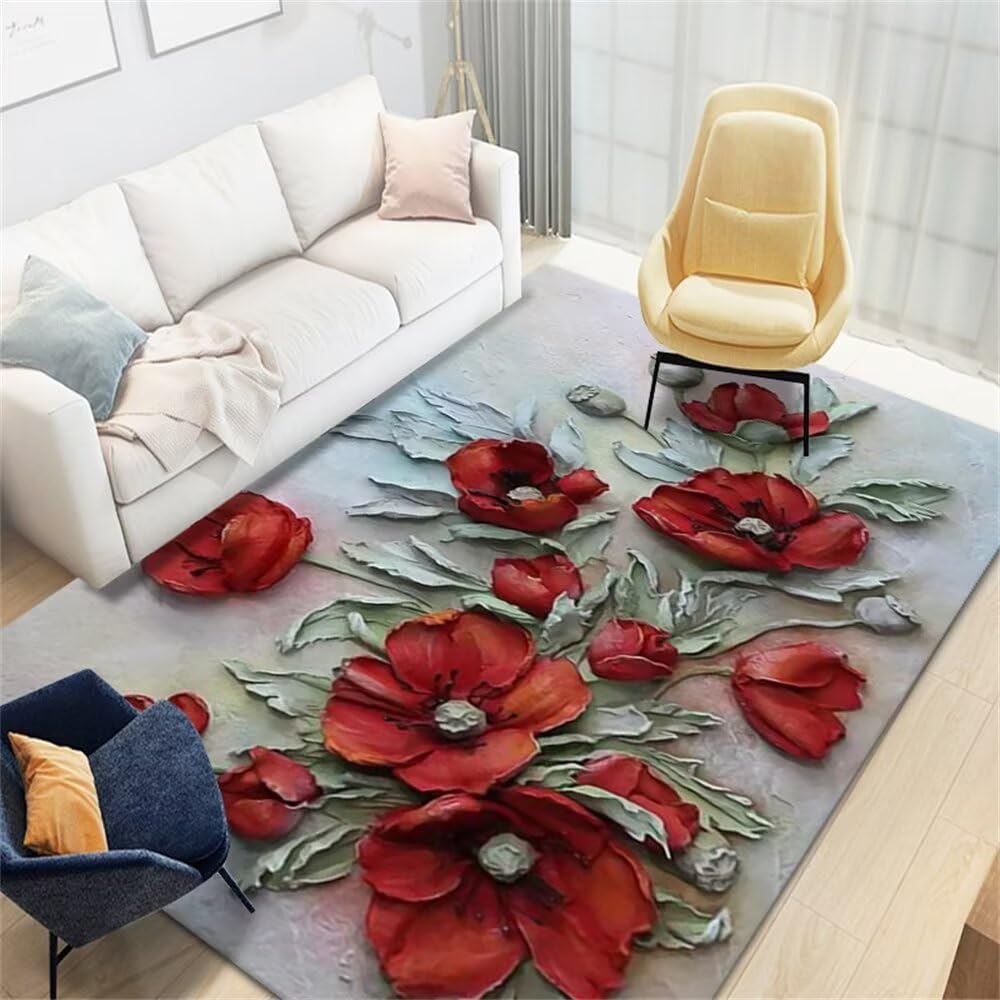 Grand tapis pas cher 300x400 de salon rouge bleu vert deco chambre et bebe