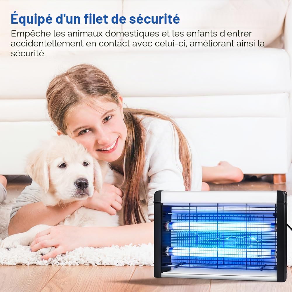 Lampe Anti Moustique 3500V - 20W UV Tue Mouche Electrique, Non Toxique & Lutte Antiparasitaire, Piège à Insectes, moustiques et Mouches, Convient pour Maison, Jardin