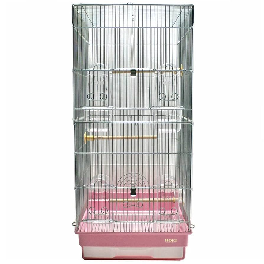 ホーエイ H035 小動物用ケージ ピンク HOEI 鳥かご ケージ 35角Gメッキ 底カラー ピンク (組立サイズ