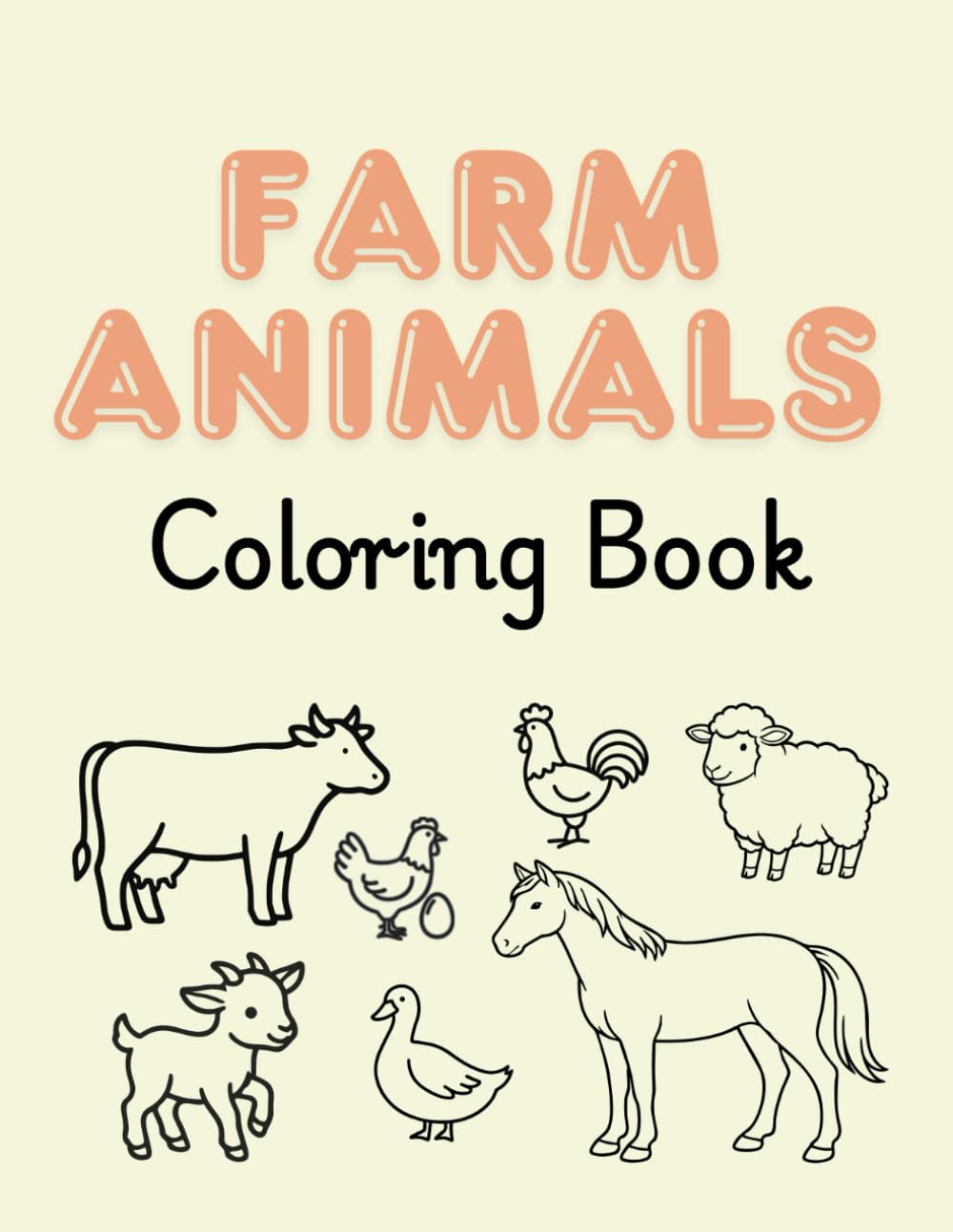 Farm Animals: Coloring Book for Kids