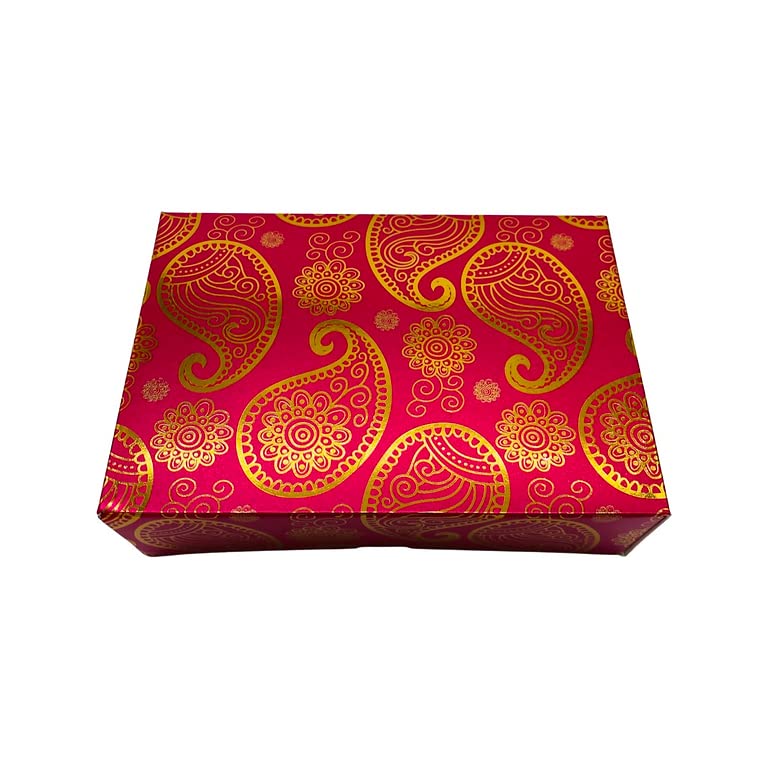 Boîtes cadeaux biscuits et friandises fuchsia Chic Paisley Rose x25 emballage