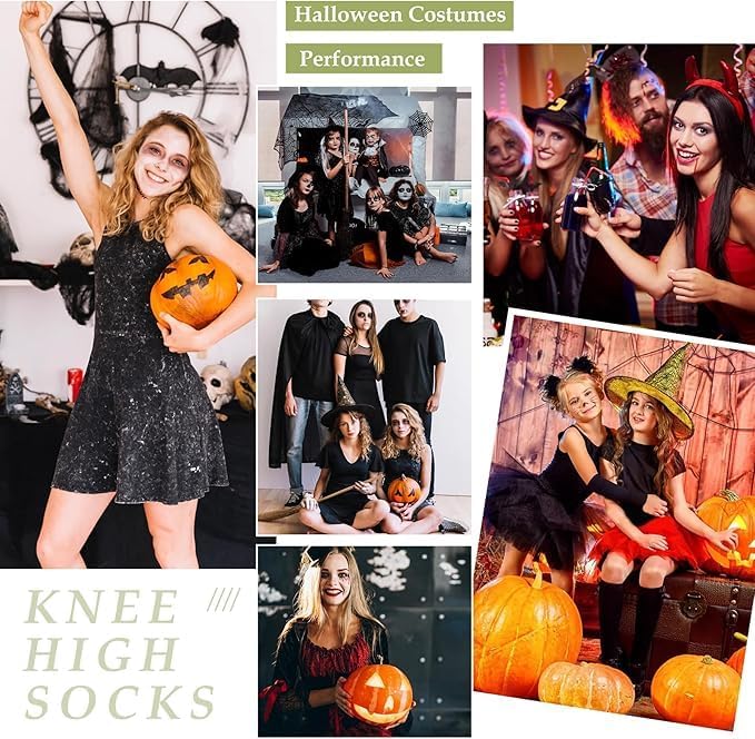 Image of Zando Knee High Socks for Women Striped Athletic Long Tall Tube Socks Outdoor Sports Casual Thigh High Stockings