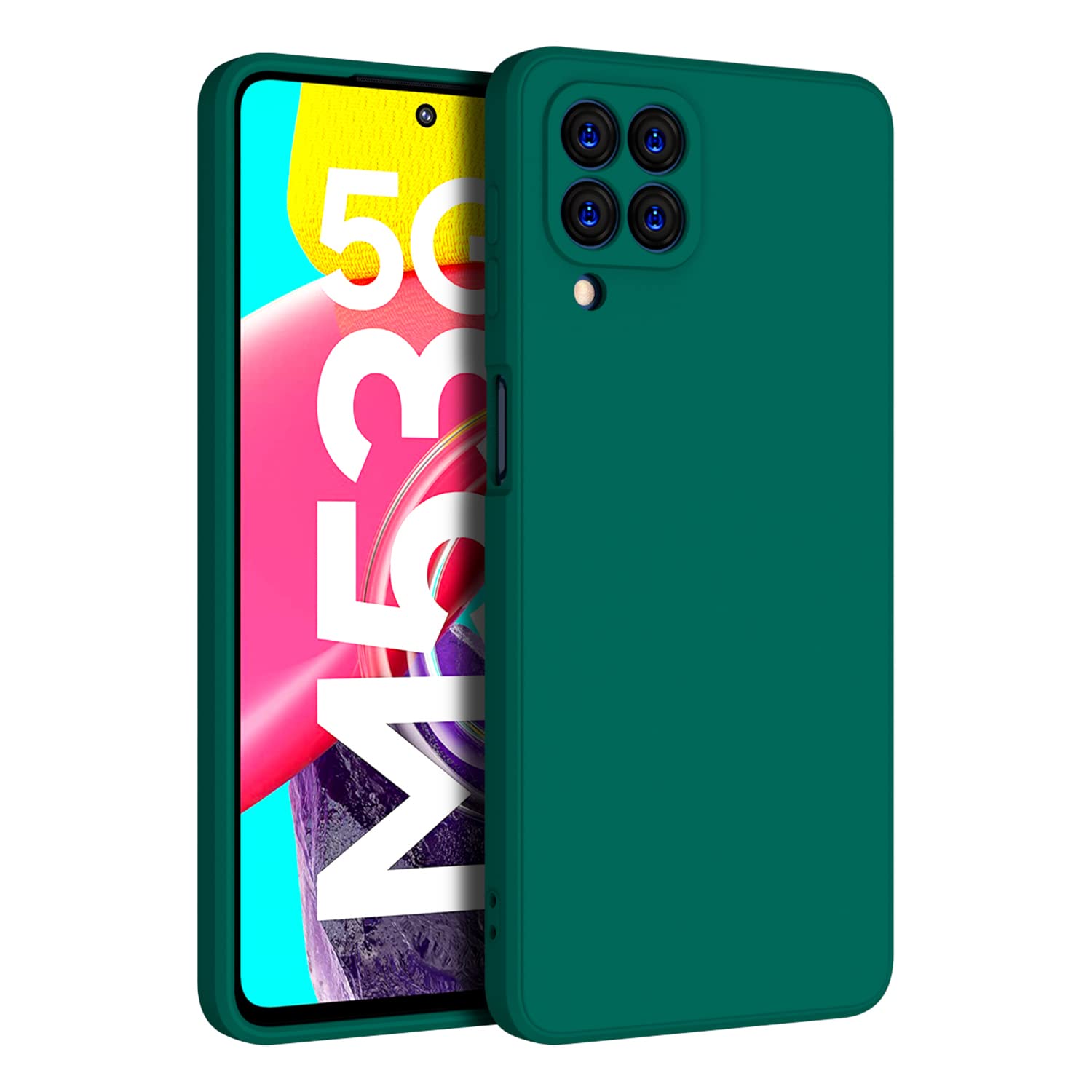 Kapa Matte Lens Protective Shockproof Flexible Back Cover for Samsung Galaxy M53 (5G), Slim Silicone with Soft Lining Shockproof Flexible Full Body Bumper Case (Green) (B0B2RHC9SK) Amazon Price History, Amazon Price Tracker