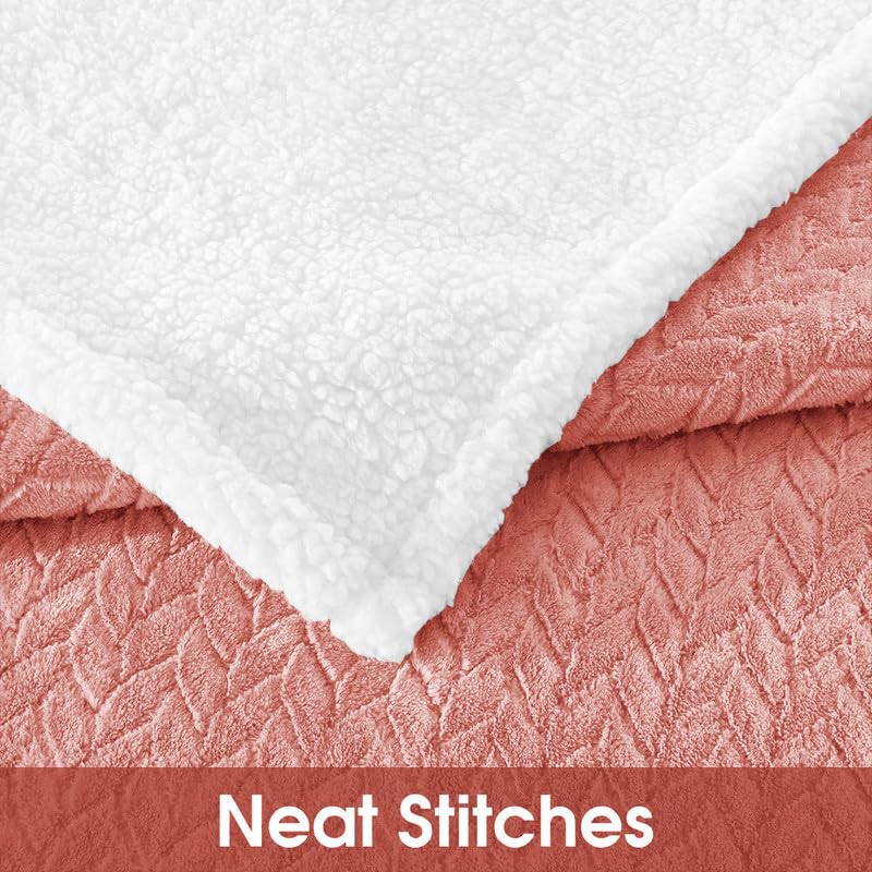 Image of BSB HOME Sherpa Blanket Flannel Blanket - 220 x 240 cm, Soft, Plush, Fluffy, Fuzzy, Warm, Cozy Perfect for Couch, Bed, Sofa, Chair - Reversible Blanket AC Blanket King Size - Pink & White
